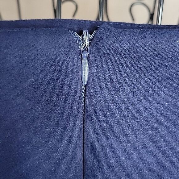 *VESTIDOS Blue Lace Up Faux Suede Mini Skirt Medium - Picture 4 of 6